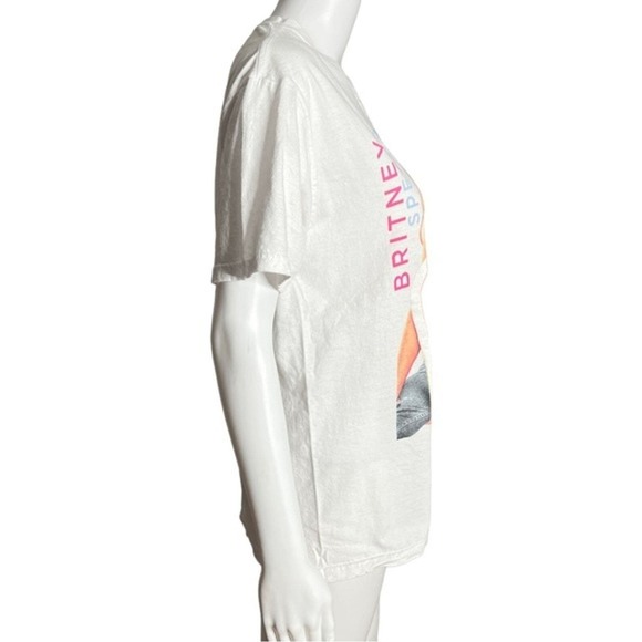 Britney Spears Shirt Womens Medium White Graphic Tee T-Shirt Plain Back 90s Y2K - Picture 2 of 6